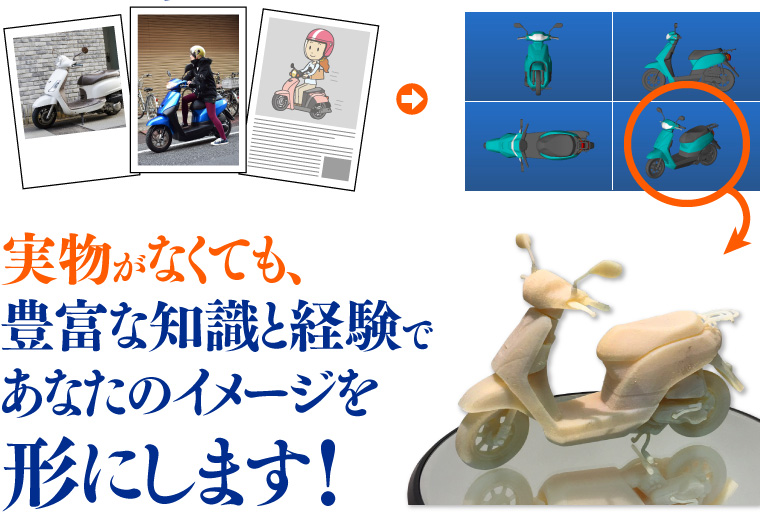 実物がなくても、豊富な知識と経験であなたのイメージを形にします!